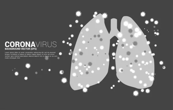 Avvicinare Wuhan particella e Corana virus e sfondo polmonare. Concetto di malattia influenzale . — Vettoriale Stock