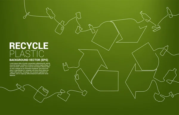 Recycler Icône Affichage Une Seule Ligne Icône Plastique Usage Unique — Image vectorielle