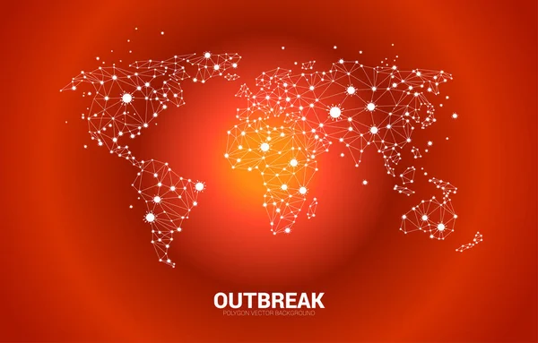 Peta Dunia Dalam Bentuk Virus Covid Dan Partikel Latar Belakang - Stok Vektor