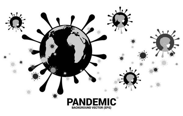 World Globe Covid Virus Vorm Deeltje Van Corona Virus Achtergrond — Stockvector