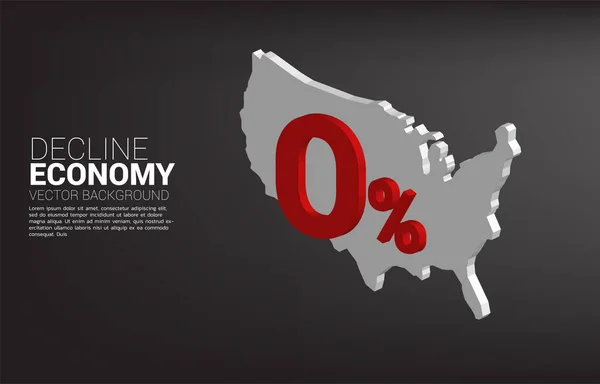 Rente Met Usa Kaart Concept Van Crisisbankbeleid Amerika — Stockvector