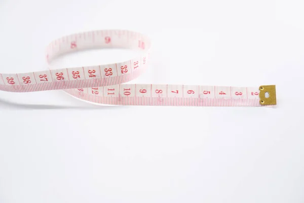 Measure Tape White Background Concept Diet Weight Lose Measurement Stock Image