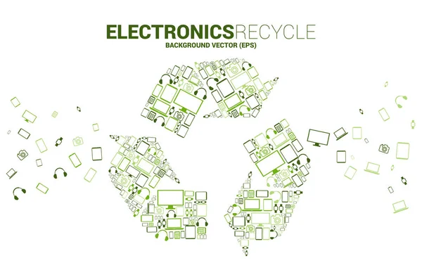 Ícone Reciclagem Ícone Dispositivo Eletrônico Móvel Fundo Para Reciclar Salvar —  Vetores de Stock