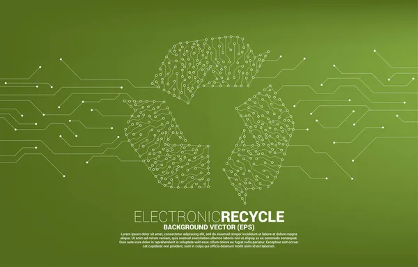 Recycler Icône Point Connecter Style Carte Circuit Ligne Arrière Plan — Image vectorielle