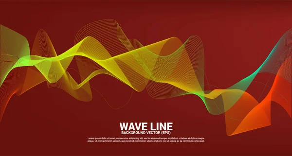 Orange Green Sound Wave Line Curve Dark Background Element Theme — Stock Vector