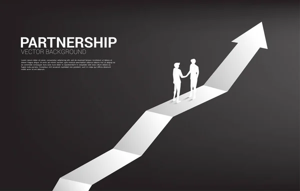 Egy Üzletember Kézfogása Növekvő Grafikonon Csapatmunka Partnerség Együttműködés Fogalma — Stock Vector
