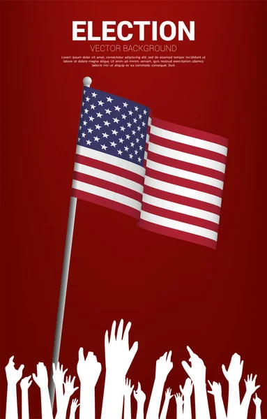 Eine Hand Der Luft Mit Der Flagge Der Usa Hand — Stockvektor