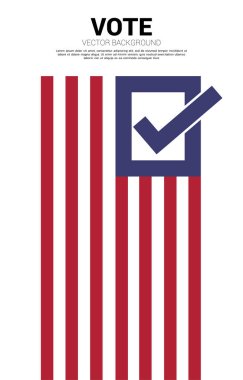 Amerika Birleşik Devletleri Bayrağı 'ndaki çek kutusu. Halk oylaması kavramı ve insanlar haklı.