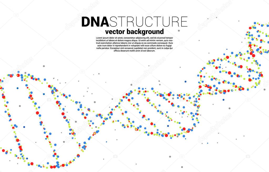 vector DNA genetic structure from dot random. background concept for biotechnology and biology scientific.