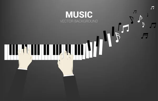 Piyano Tuşlu Bir Piyanist Notaya Dönüşür Klasik Şarkı Etkinliği Müzik — Stok Vektör