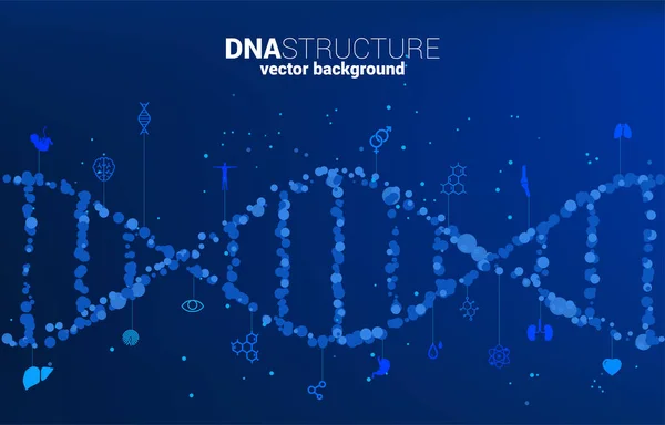 Vektor Dns Genetikai Struktúra Pont Véletlenszerű Ikon Háttér Koncepció Biotechnológia — Stock Vector