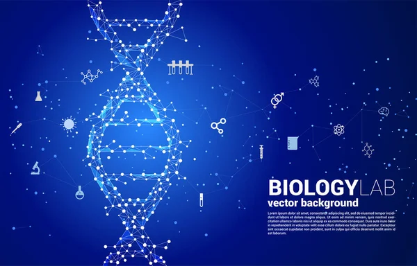 Vektor Dns Genetikai Struktúra Pont Csatlakoztassa Vonal Poligon Ikon Háttér — Stock Vector