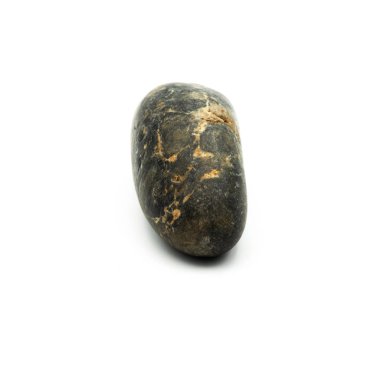 Büyük granit kaya taşı, beyaz arka planda izole edilmiş..