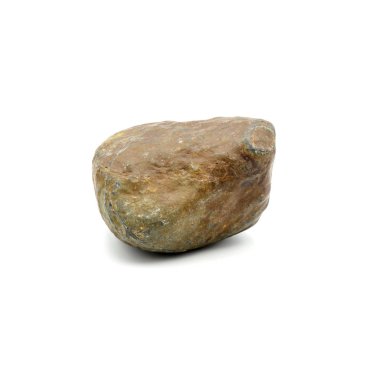 Büyük granit kaya taşı, beyaz arka planda izole edilmiş..