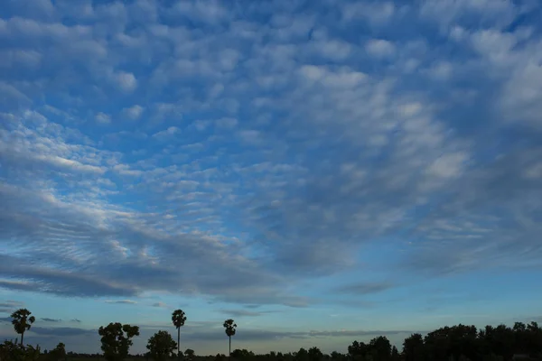 Cielo azul con nubes blancas, (nubes Cirrocumulus ). — Foto de Stock