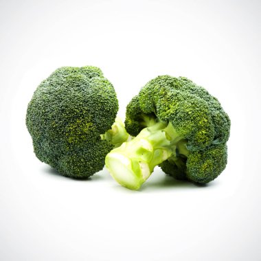 Beyaz siyah zeminde brokoli