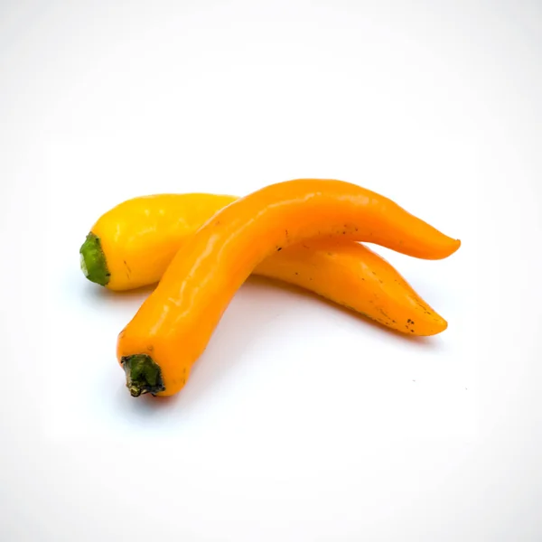 Yellow hot chili pepper isolated on the white background. — Stock Photo, Image