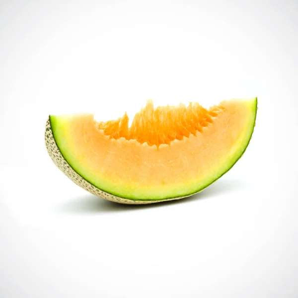 Cantaloupe Meloen, met Oranje vlees op de White Blackground. — Stockfoto