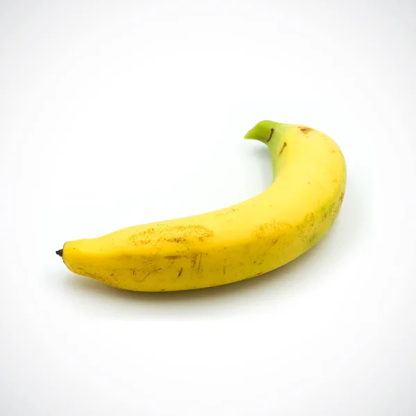 Jednym bananowe na białym tle na białym tle — Zdjęcie stockowe
