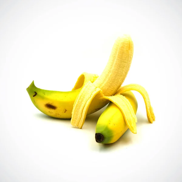 Banana peel almost ripe on the white background. — 스톡 사진