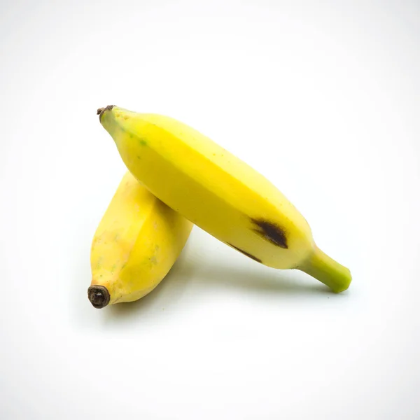 Angebaute Banane zwei isoliert auf dem weißen Hintergrund. — Stockfoto