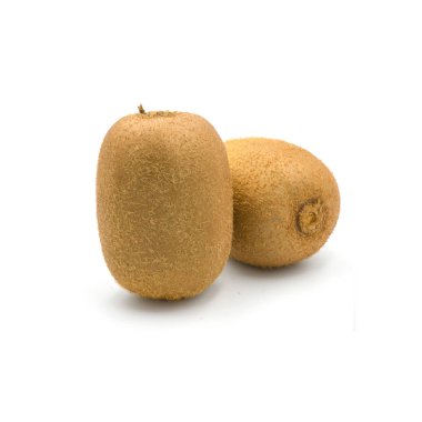 Ripe whole kiwi fruit and half kiwi fruit isolated on the white 