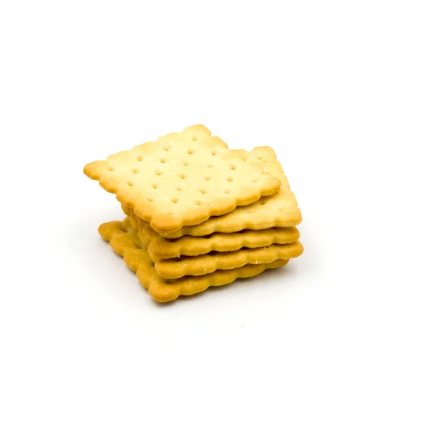 Pila di cracker isolato sullo sfondo bianco — Foto Stock
