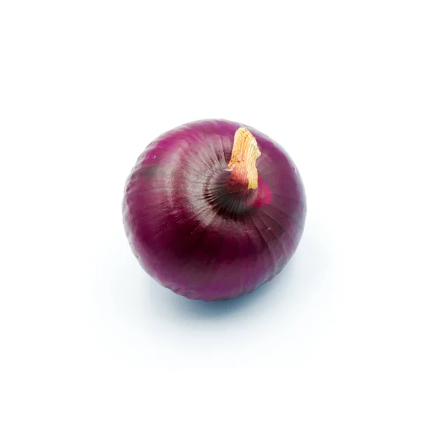 Frische Zwiebel rot isoliert auf weißem Hintergrund. — Stockfoto