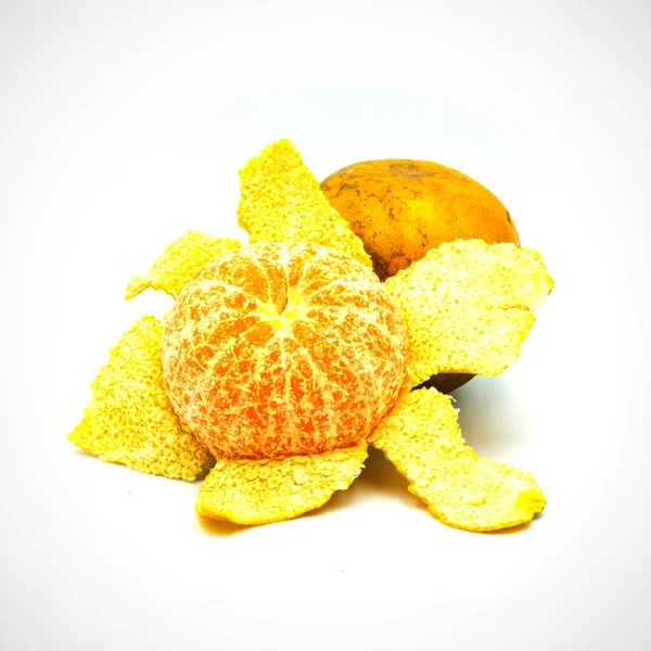 Orange,fruit Sour taste on a white background.