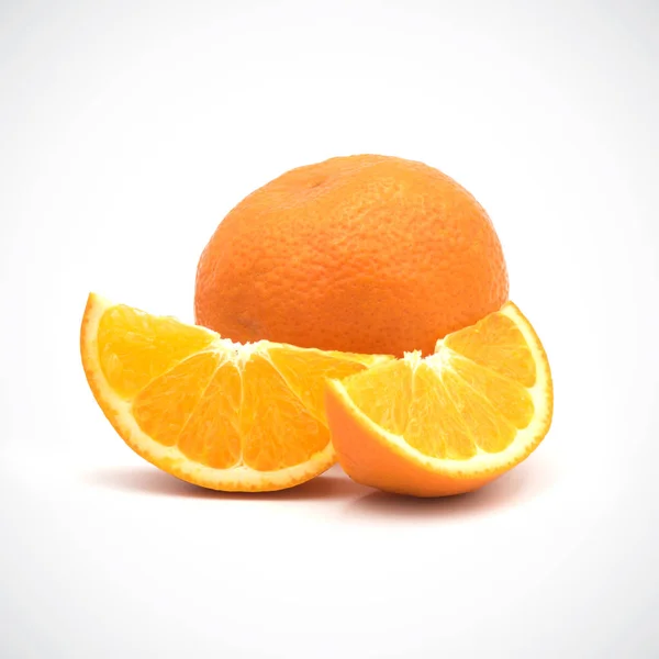 Laranja, fruta Sabor azedo sobre um fundo branco . — Fotografia de Stock