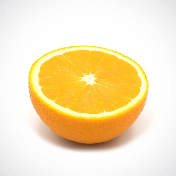 Orange, fruchtsäuerlicher Geschmack auf weißem Hintergrund. — Stockfoto