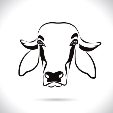 İnek kafası tasarımı, logo tasarımı, çiftlik hayvanları, siyah beyaz resim, beyaz arka planda çizgi hayvanı..  