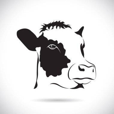 İnek kafası tasarımı, logo tasarımı, çiftlik hayvanları, siyah beyaz resim, beyaz arka planda çizgi hayvanı..  