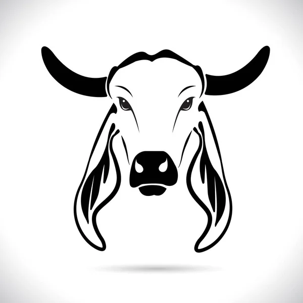 Vektor Desain Kepala Sapi Desain Logo Farm Animals Gambar Hitam - Stok Vektor