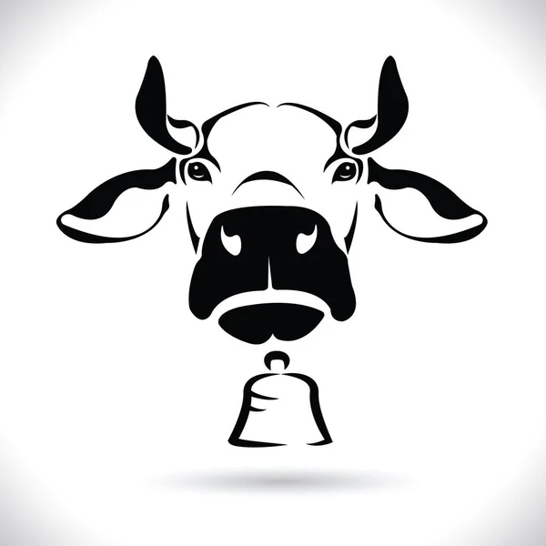 画像のベクトル牛の頭のデザイン ロゴデザイン ファーム動物 黒と白の画像 ライン動物 白い背景に — ストックベクタ