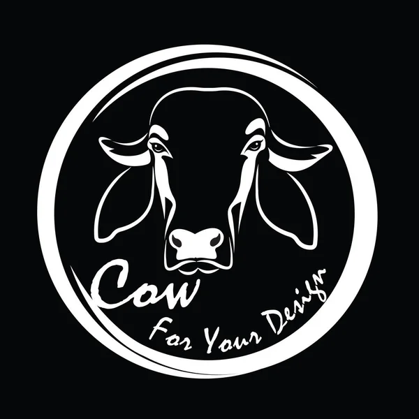 Vector Picture Cow Head Design Shop Sign Design Logo Design — Stock Vector