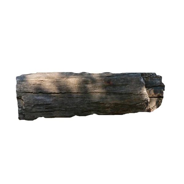 Beyaz Zemin Üzerinde Büyük Taş Kahverengi Bogwood Izole — Stok fotoğraf