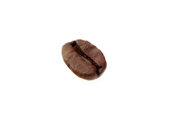 Close Chicchi Caffè Arrosto Cotto Profumato Isolato Sullo Sfondo Bianco — Foto Stock