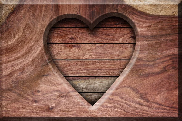 One Heart Shape Wood Heart Shape Background — стоковое фото
