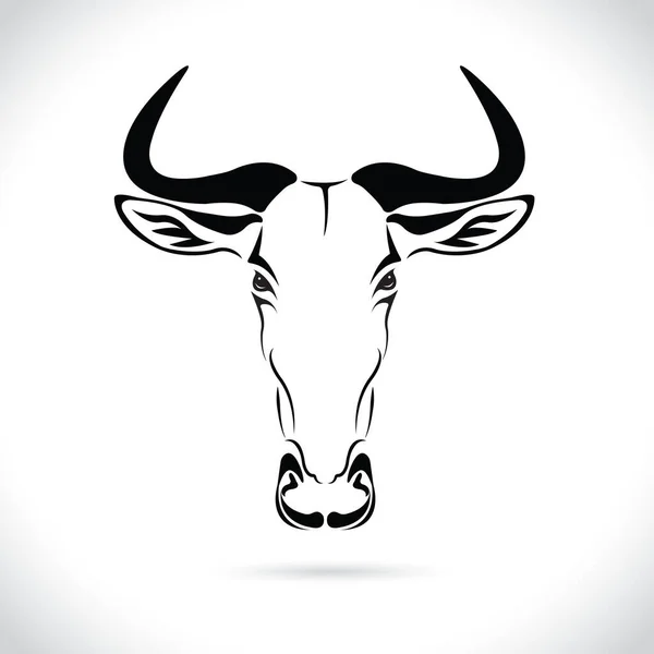 Gambar Vektor Dari Desain Kepala Wildebeest Pada Latar Belakang Putih - Stok Vektor