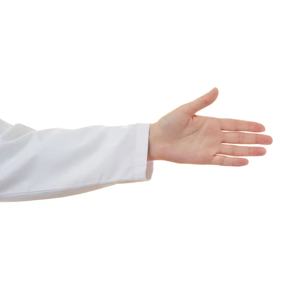Docteur main féminine sur fond blanc isolé — Photo