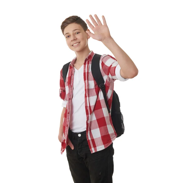 Cute teenager boy over white isolated background — Stock Photo, Image