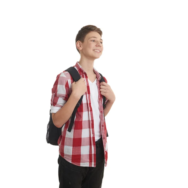 Söt tonåring pojke över vita isolerade bakgrund — Stockfoto