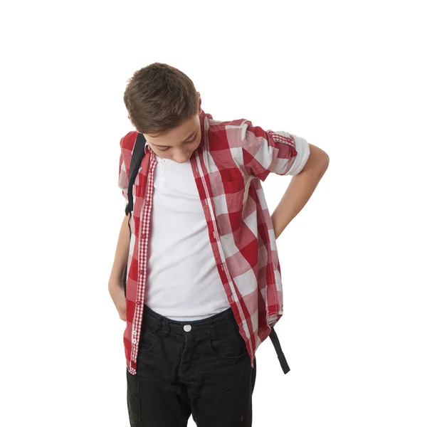 Cute teenager boy over white isolated background — Stock Photo, Image