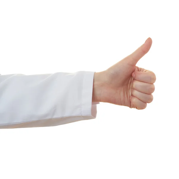 Doctor female hand over white isolated background — Stock Photo, Image