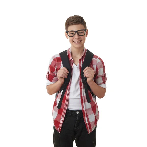 Cute teenager boy over white isolated background — Stock Photo, Image