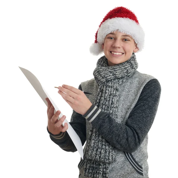 Cute teenager boy in gray sweater over white isolated background Stock Picture