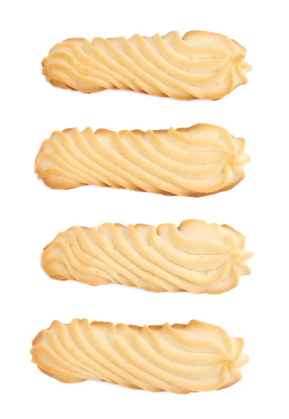 흰색 배경 위에 절연 하는 쿠키의 집합 — 스톡 사진