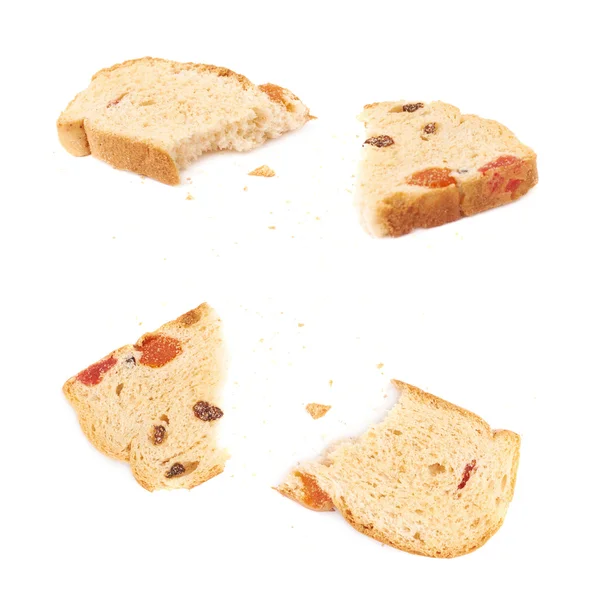 Broken rusk isolated over the white background — Stock Photo, Image