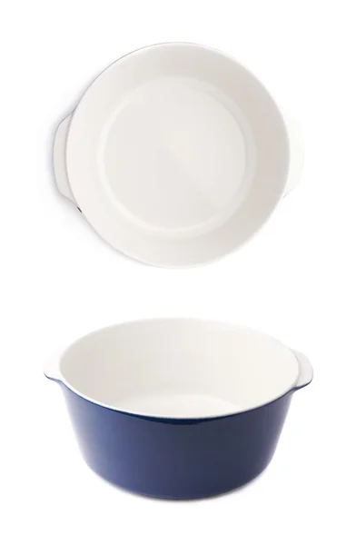Ceramic pot pan isolated over white background — Stock Photo, Image